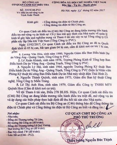 Vụ án Trịnh Xuân Thanh: Bộ Công an khởi tố 5 bị can - ảnh 1