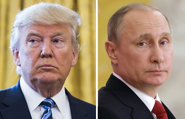 Tổng thống Nga Vladimir Putin và Tổng thống Mỹ Donald Trump. Ảnh: TASS.
