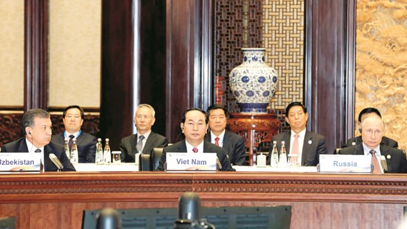 Chủ tịch nước Trần Đại Quang dự và phát biểu tại Phiên họp bàn tròn thứ nhất của Diễn đàn cấp cao hợp tác “Vành đai và Con đường”