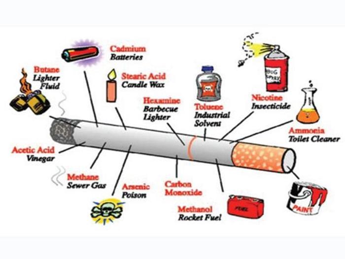 Những độc chất có trong thuốc lá.