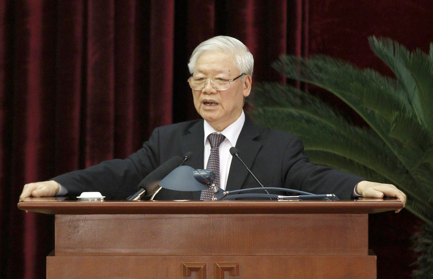 Tổng Bí thư, Chủ tịch nước Nguyễn Phú Trọng phát biểu bế mạc Hội nghị - Ảnh: Phạm Cường