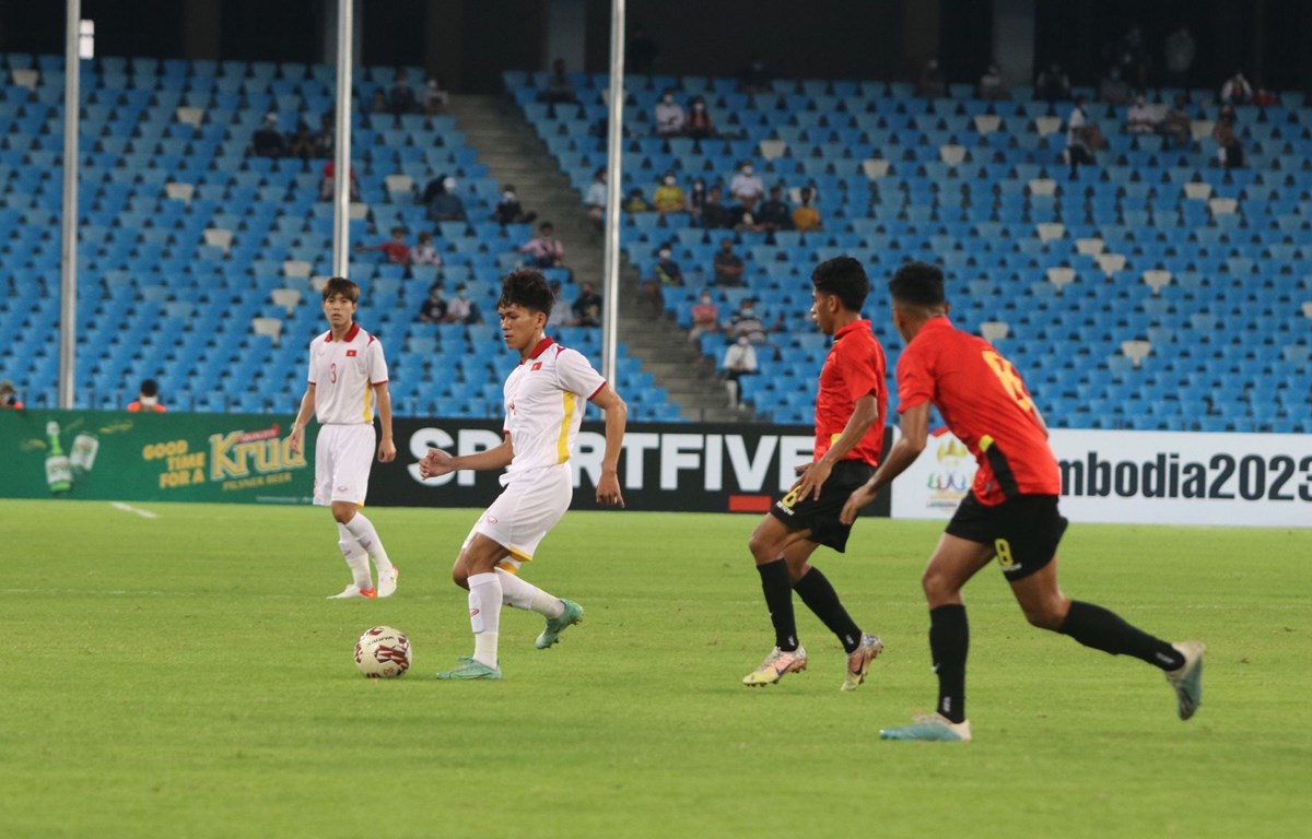 U23 Việt Nam vượt qua U23 Timor Leste, gặp Thái Lan ở chung kết giải U23 Đông Nam Á 2022. (Ảnh: VFF) 