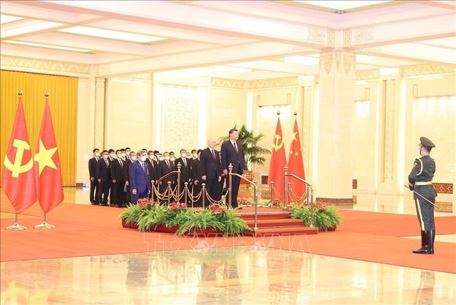 Lễ đón Tổng Bí thư Nguyễn Phú Trọng và Đoàn đại biểu cấp cao Việt Nam thăm chính thức Cộng hoà Nhân dân Trung Hoa