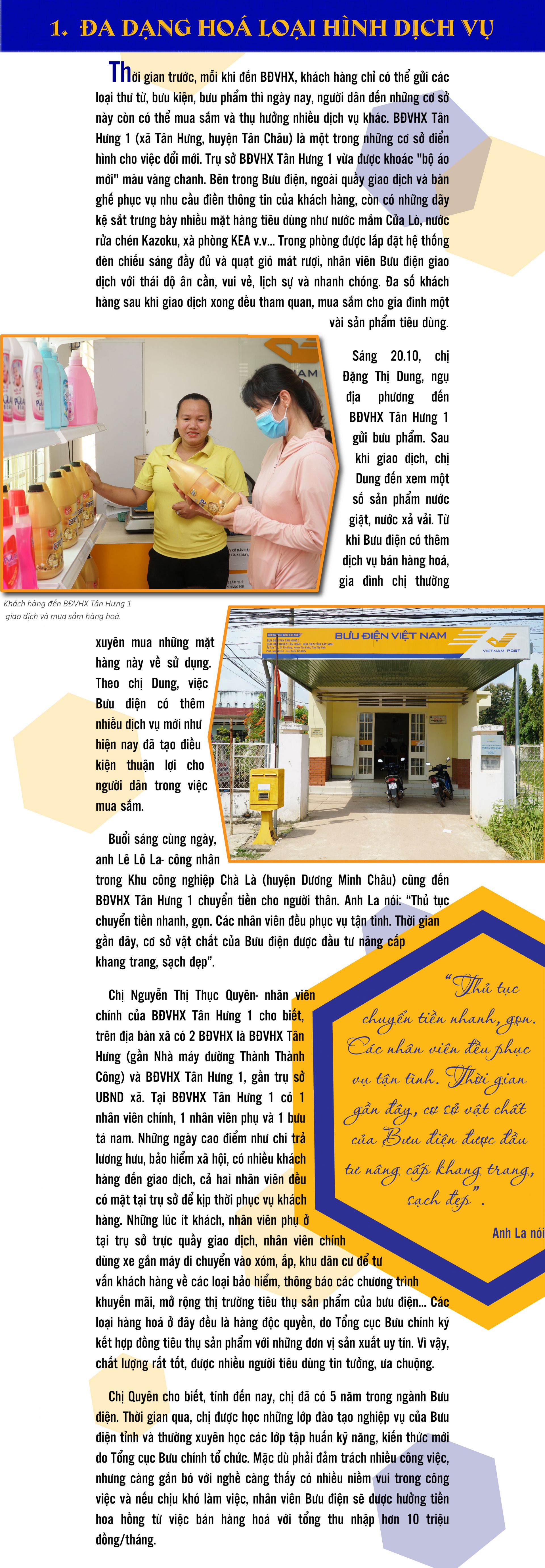 Bưu điện văn hoá xã-Từng bước thay đổi - Báo Tây Ninh Online: chuyển đổi dịch vụ
Bạn muốn tìm hiểu về quá trình chuyển đổi dịch vụ của Bưu điện để nâng cao trải nghiệm khách hàng? Hãy đọc ngay bài viết \