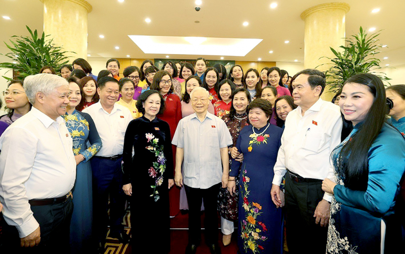 Tổng Bí thư Nguyễn Phú Trọng gặp mặt các nữ đại biểu Quốc hội khóa XV -0