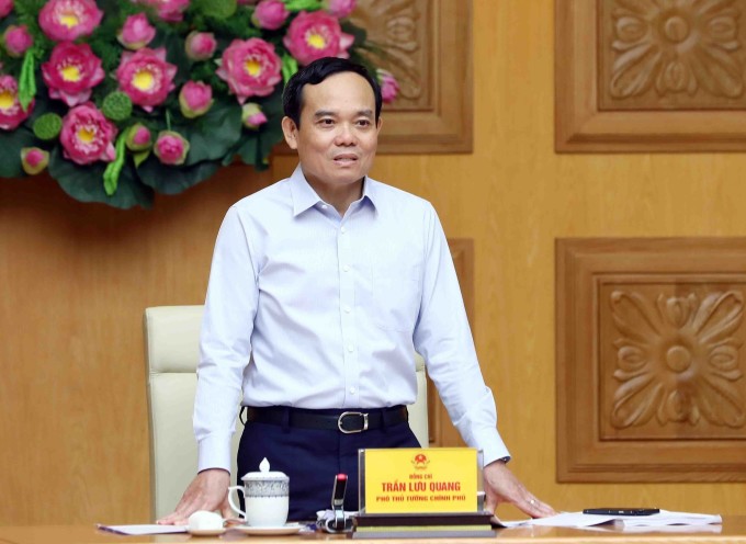 Phó thủ tướng Trần Lưu Quang chủ trì họp Ban chỉ đạo Xây dựng và quản lý vị trí việc làm trong cơ quan, tổ chức hành chính, đơn vị sự nghiệp công lập, sáng 14/7. Ảnh: Hải Minh