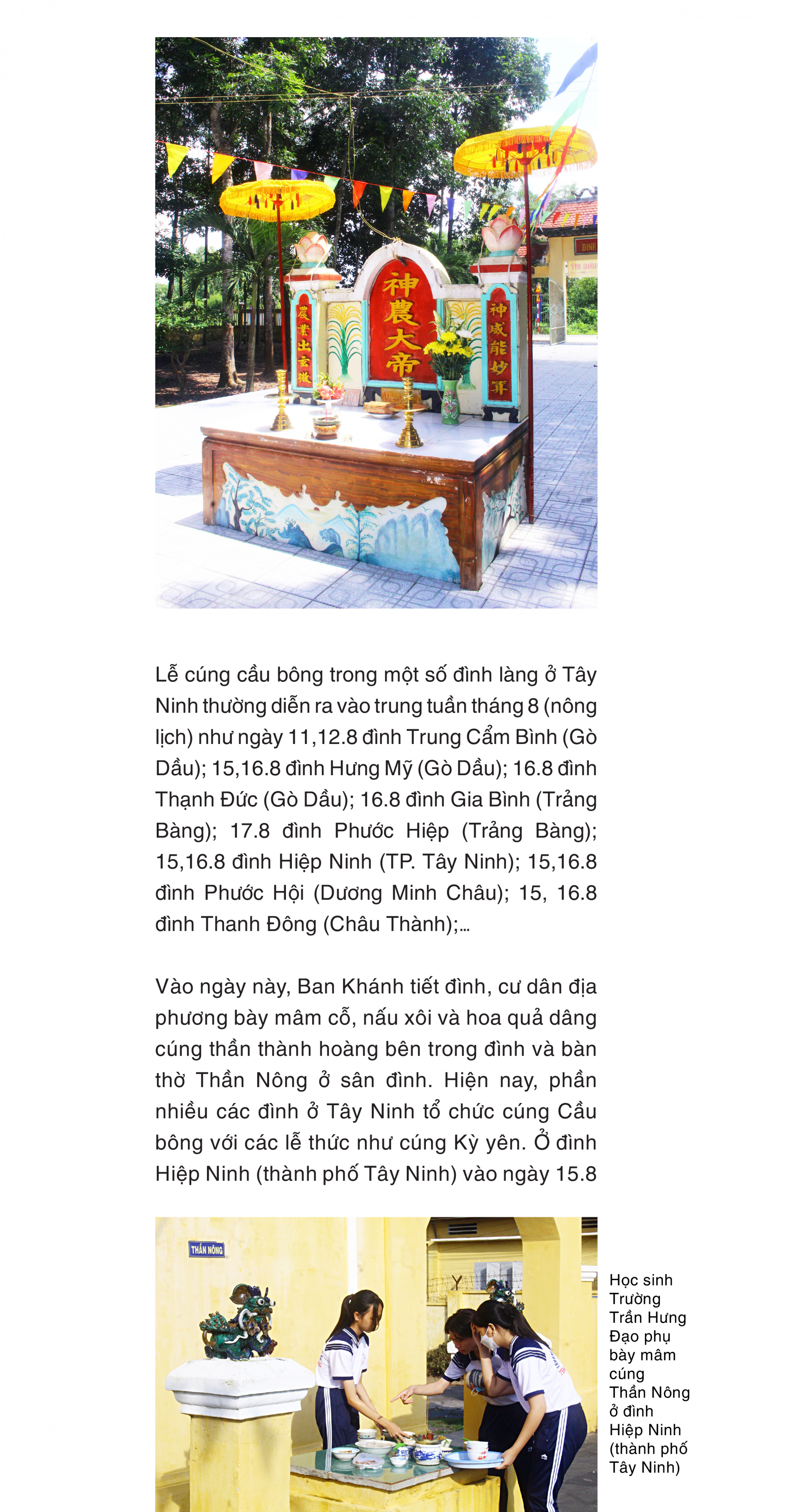 Lễ cúng cầu bông trong đình làng Tây Ninh