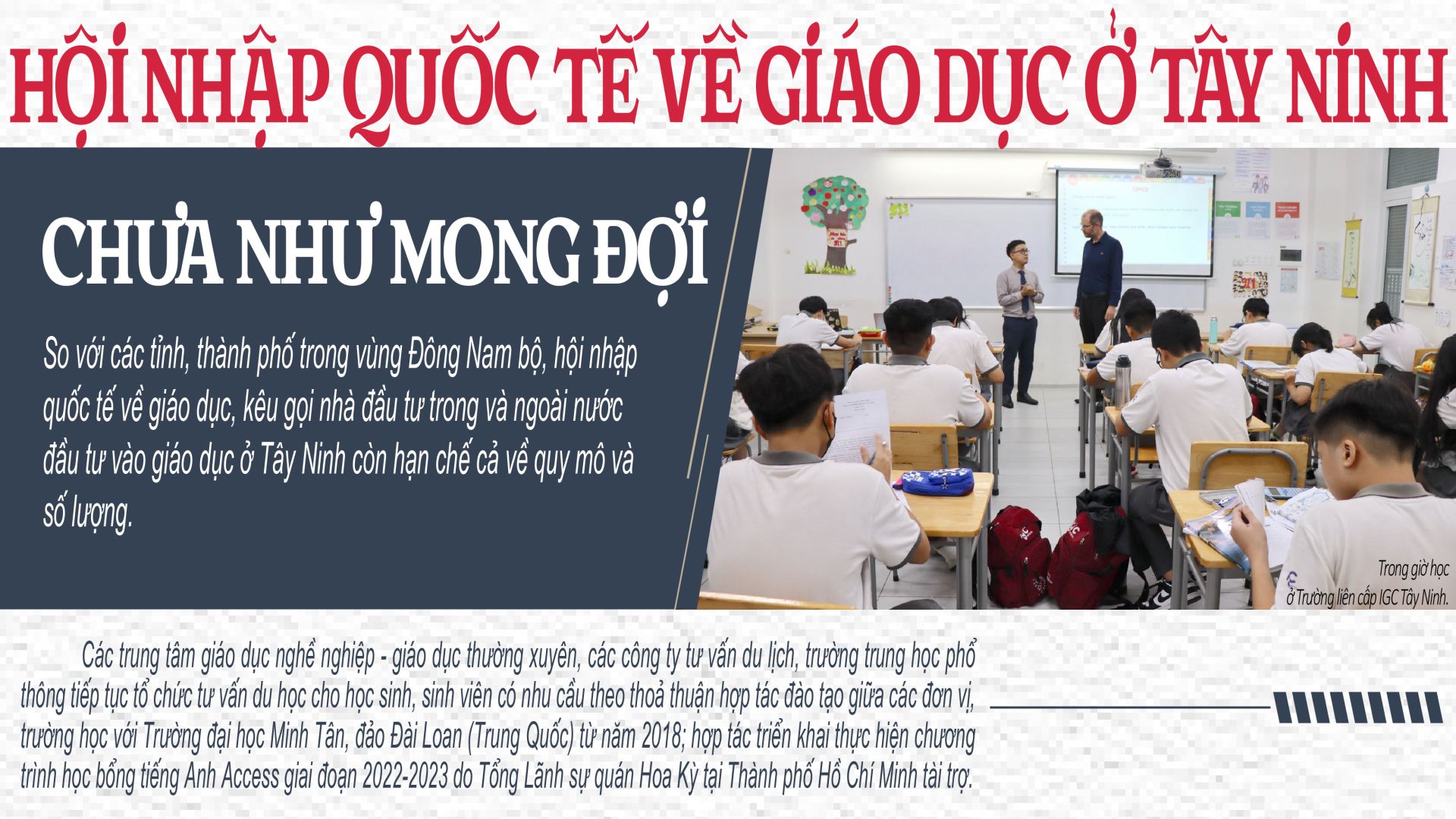 Hội nhập quốc tế về giáo dục ở Tây Ninh-chưa như mong đợi