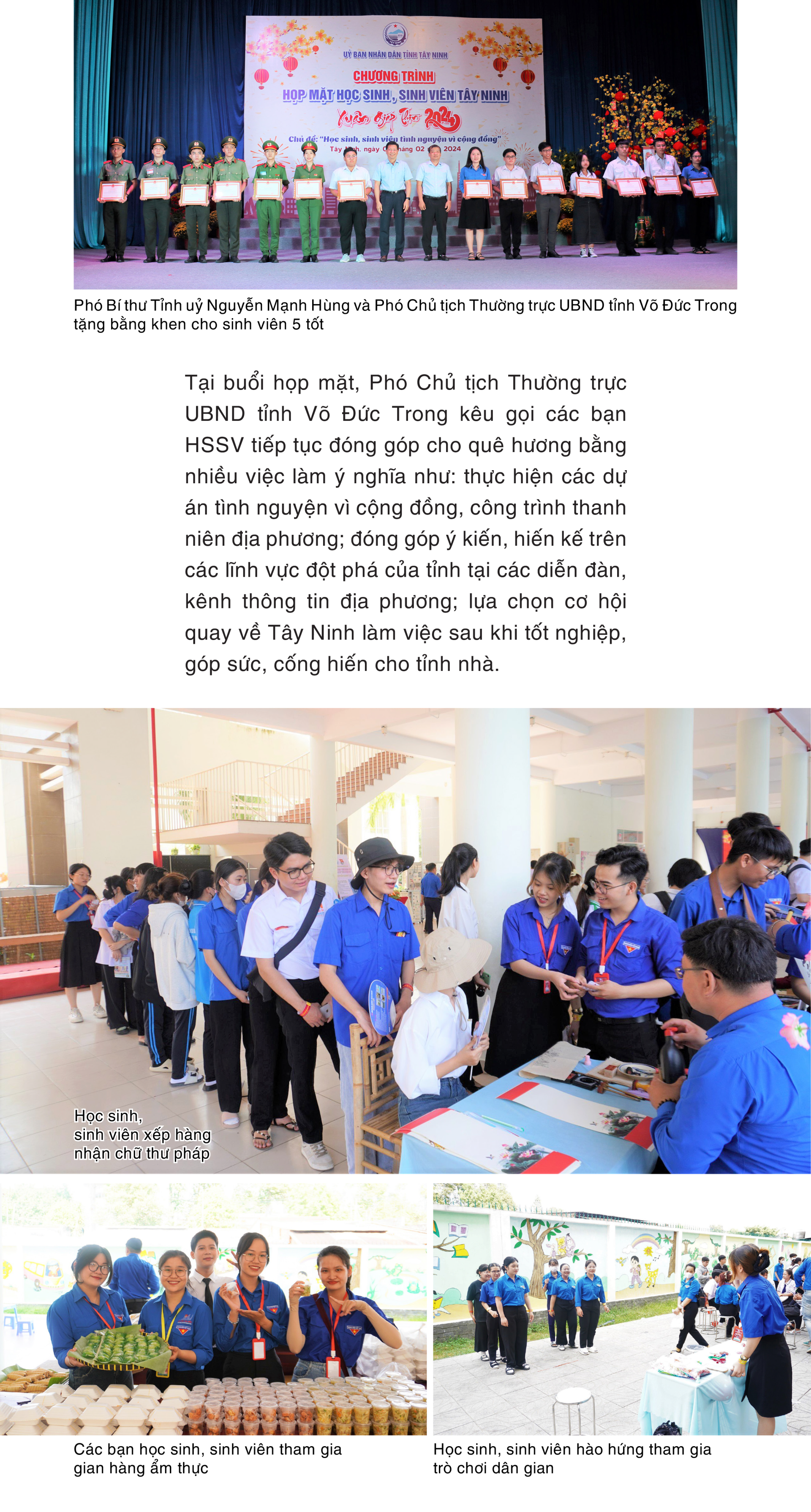 Tây Ninh họp mặt học sinh, sinh viên Xuân Giáp Thìn năm 2024