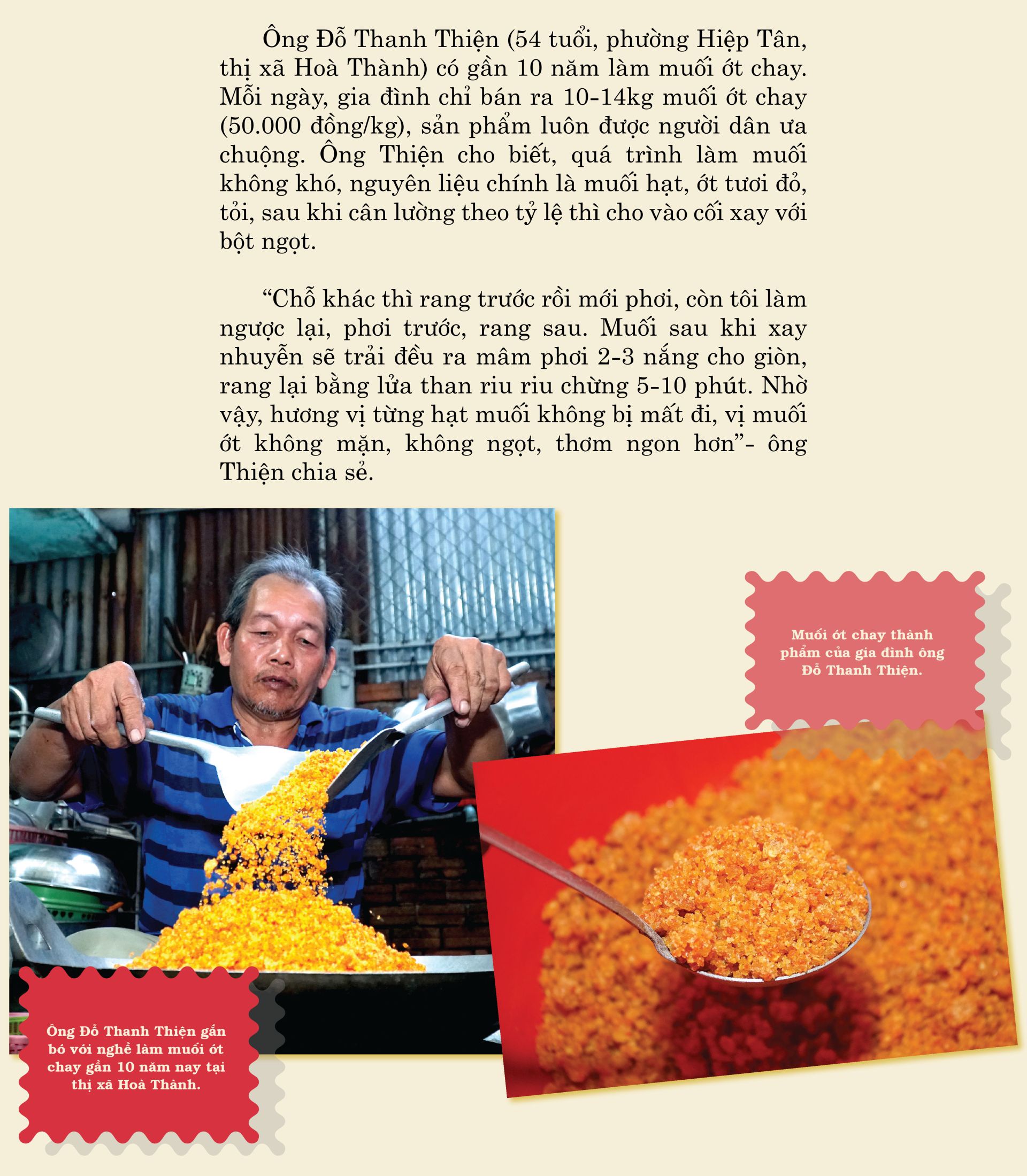 Nhộn nhịp nghề làm muối ớt Tây Ninh