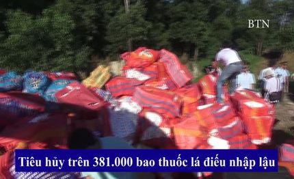 Tây Ninh: Tiêu hủy trên 381.000 bao thuốc lá điếu nhập lậu