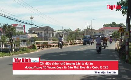 Xin điều chỉnh chủ trương đầu tư Dự án đường Trưng Nữ Vương đoạn từ Cầu Thái Hòa đến Quốc lộ 22B