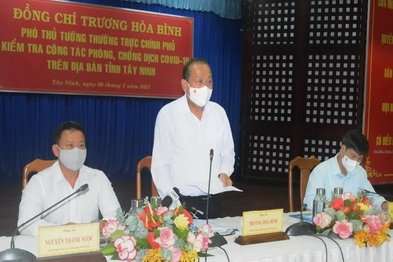 Phó Thủ tướng Trương Hòa Bình kiểm tra công tác phòng, chống dịch COVID-19 tại Tây Ninh