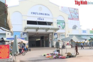 Chợ Long Hoa tích cực thực hiện các biện pháp phòng, chống dịch Covid-19