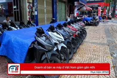 Doanh số bán xe máy ở Việt Nam giảm gần 46%