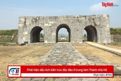 Phát hiện dấu tích kiến trúc độc đáo ở trung tâm Thành nhà Hồ