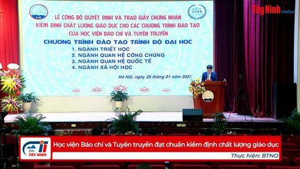 Học viện Báo chí và Tuyên truyền đạt chuẩn kiểm định chất lượng giáo dục