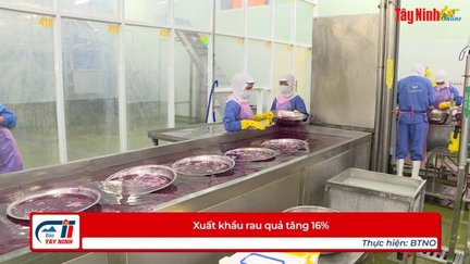 Xuất khẩu rau quả tăng 16%