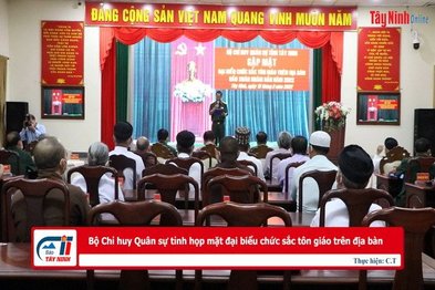 Bộ Chỉ huy Quân sự tỉnh họp mặt đại biểu chức sắc tôn giáo trên địa bàn