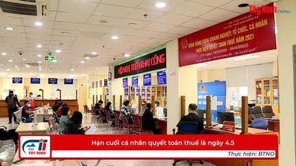 Hạn cuối cá nhân quyết toán thuế là ngày 4.5