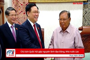 Chủ tịch Quốc hội gặp nguyên lãnh đạo Đảng, Nhà nước Lào