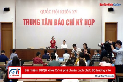 Bãi nhiệm ĐBQH khóa XV và phê chuẩn cách chức Bộ trưởng Y tế