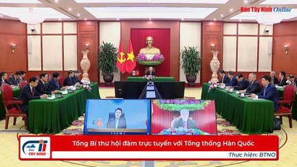 Tổng Bí thư hội đàm trực tuyến với Tổng thống Hàn Quốc