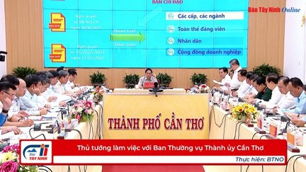 Thủ tướng làm việc với Ban Thường vụ Thành ủy Cần Thơ