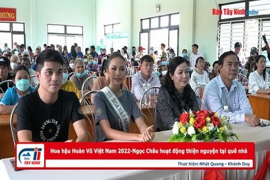 Hoa hậu Hoàn Vũ Việt Nam 2022-Ngọc Châu hoạt động thiện nguyện tại quê nhà