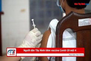 Nggười dân Tây Ninh tiêm vaccine Covid-19 mũi 4