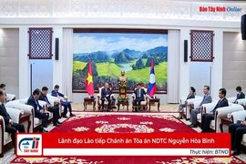 Lãnh đạo Lào tiếp Chánh án Tòa án NDTC Nguyễn Hòa Bình