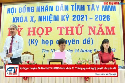 Kỳ họp chuyên đề lần thứ 5 HĐND tỉnh khóa X: Thông qua 4 Nghị quyết chuyên đề