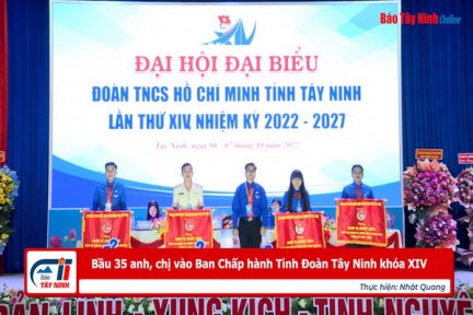 Bầu 35 đồng chí vào Ban Chấp hành Tỉnh Đoàn Tây Ninh khóa XIV