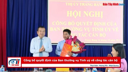 Công bố quyết định của Ban thường vụ Tỉnh uỷ về công tác cán bộ