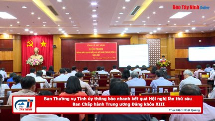 Ban Thường vụ Tỉnh ủy thông báo nhanh kết quả Hội nghị lần thứ sáu Ban Chấp hành Trung ương Đảng khóa XIII