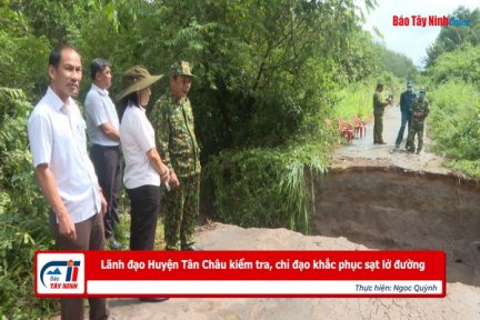 Lãnh đạo Huyện Tân Châu kiểm tra, chỉ đạo khắc phục sạt lở đường