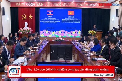 Việt - Lào trao đổi kinh nghiệm công tác vận động quần chúng