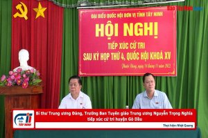 Bí thư Trung ương Đảng, Trưởng Ban Tuyên giáo Trung ương Nguyễn Trọng Nghĩa tiếp xúc cử tri huyện Gò Dầu