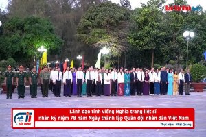 Lãnh đạo tỉnh viếng Nghĩa trang liệt sĩ nhân kỷ niệm 78 năm Ngày thành lập Quân đội nhân dân Việt Nam