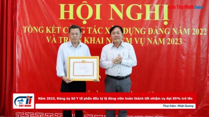 Năm 2023, Đảng ủy Sở Y tế phấn đấu tỷ lệ đảng viên hoàn thành tốt nhiệm vụ đạt 85% trở lên