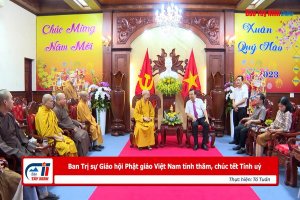 Ban Trị sự Giáo hội Phật giáo Việt Nam tỉnh thăm, chúc tết Tỉnh uỷ