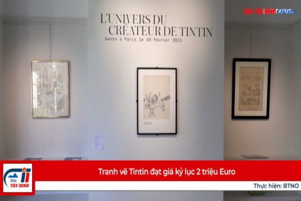 Tranh vẽ Tintin đạt giá kỷ lục 2 triệu Euro