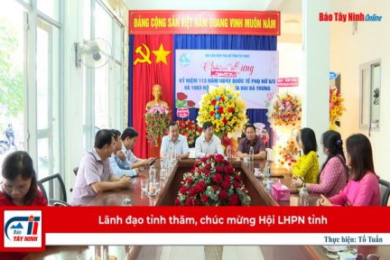 Lãnh đạo tỉnh thăm, chúc mừng Hội LHPN tỉnh