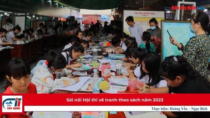 Sôi nổi Hội thi vẽ tranh theo sách năm 2023