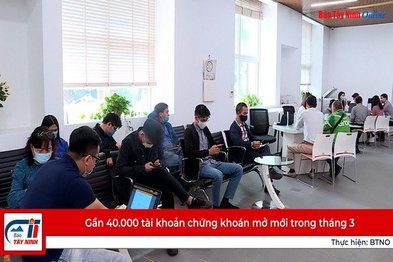 Gần 40.000 tài khoản chứng khoán mở mới trong tháng 3