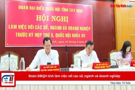 Đoàn ĐBQH tỉnh làm việc với các sở, ngành và doanh nghiệp