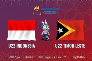 Trực tiếp: U22 Indonesia-U22 Timor Leste