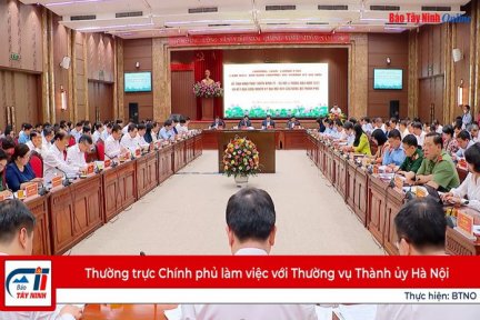 Thường trực Chính phủ làm việc với Thường vụ Thành ủy Hà Nội