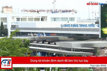 Dùng tài khoản định danh để làm thủ tục bay