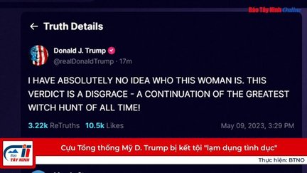 Cựu Tổng thống Mỹ D. Trump bị kết tội 